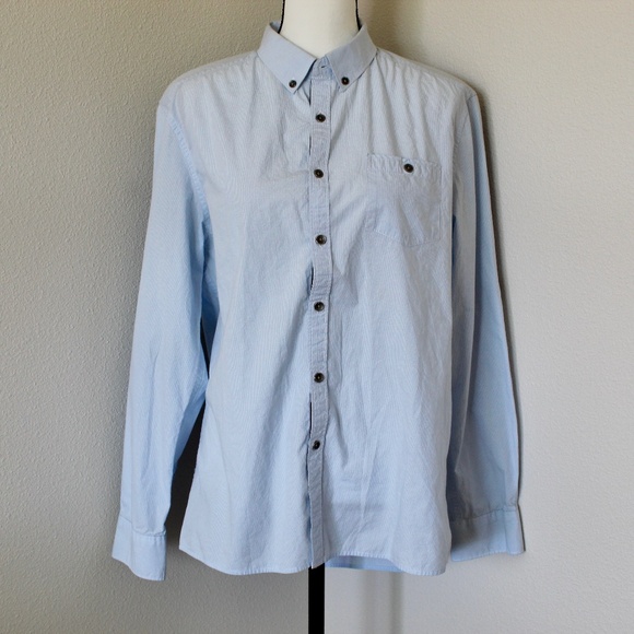 Powder Blue Breast Pocket Detail Dress Shirt - Picture 1 of 8